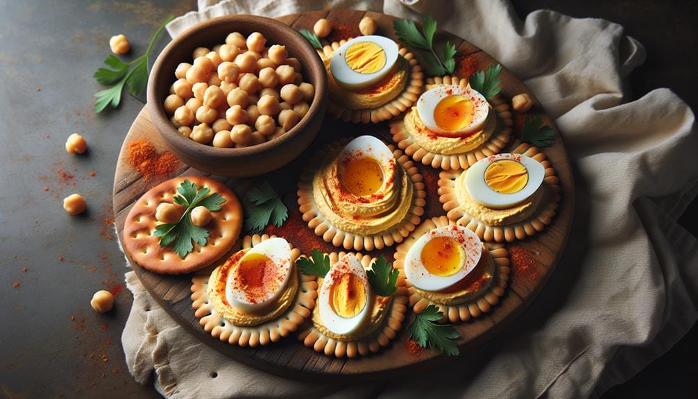 egg and hummus appetizer