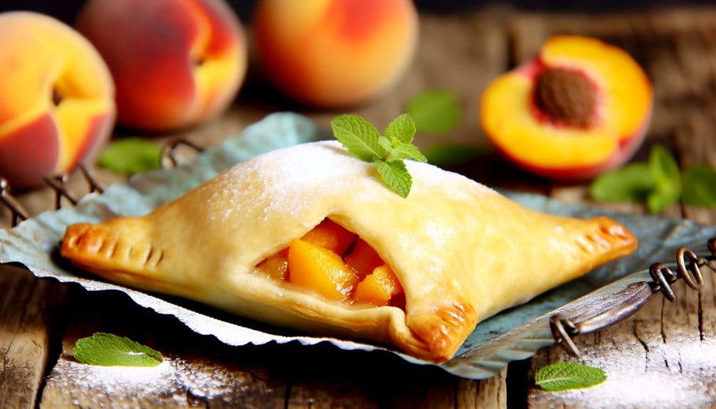 crispy peach filled pastries